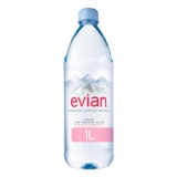 Water, Evian, 1 Liter Bottles